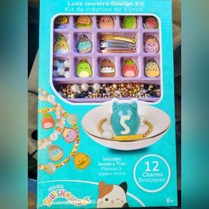 BNIB Squishmallows Charm and Bead Kit with Blue and Gold Accents